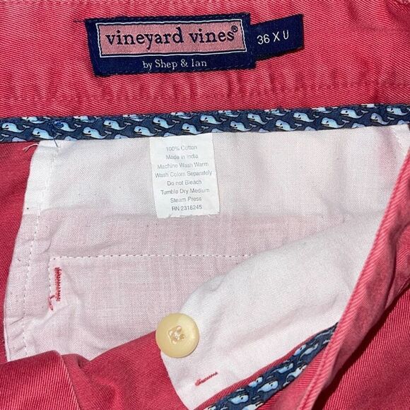 Vineyard Vines By Shep & Ian Mens Flat Front Straight Chino Pants Nantucket Red - Picture 5 of 6